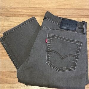 Levi's Men's Charcoal 511 slim fit Straight Jeans